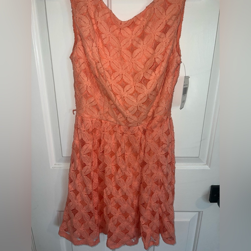 Coral Lace Dress NWT